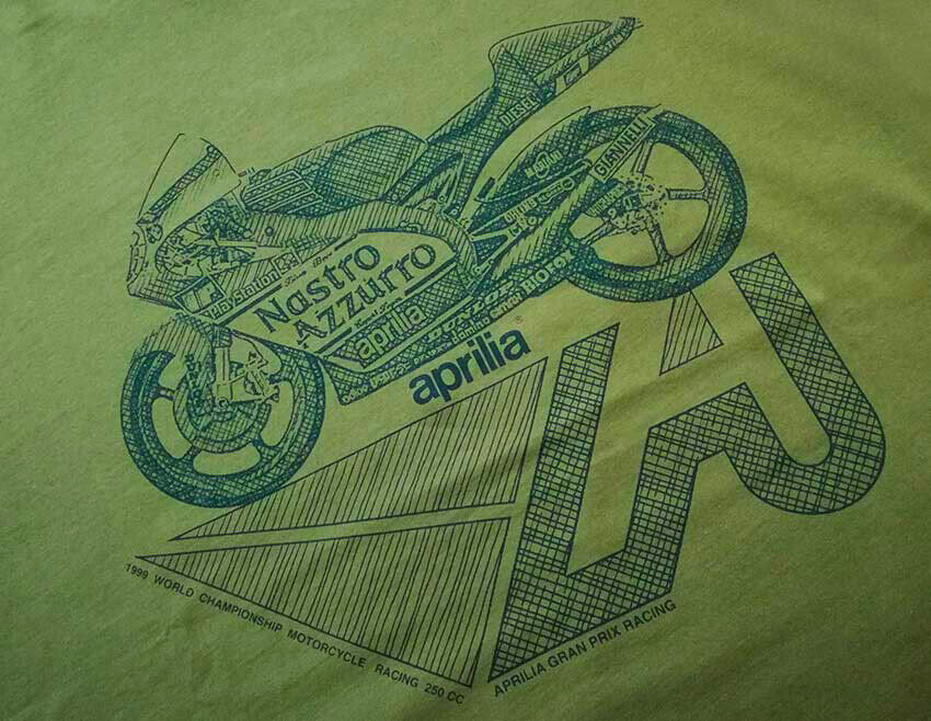 Official Aprilia Rsw250 Green T Shirt - A1Tsmc18Vin1Ve