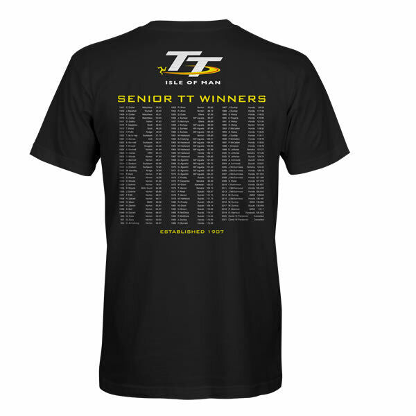 Official Isle Of Man TT Races 22 Black Seniors Winners T'Shirt - 22Ats10