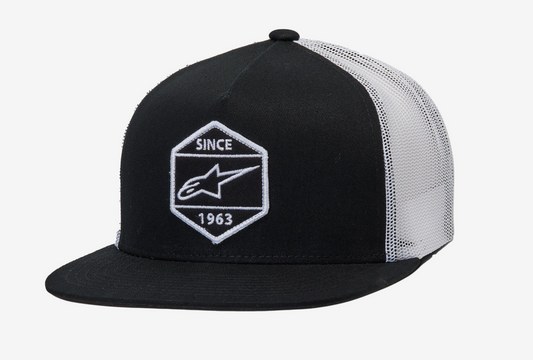 Alpinestars Bolt Truckers Flat Peak Black / White Baseball Cap - 1213 81014 1020