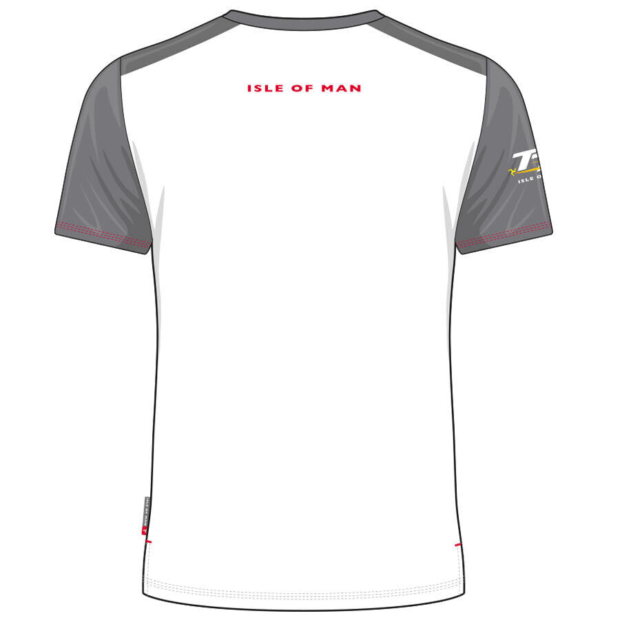 Official Isle Of Man TT Races Custom White Striped T Shirt - 19Acts5