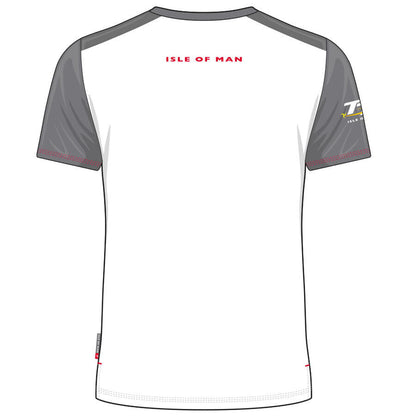 Official Isle Of Man TT Races Custom White Striped T Shirt - 19Acts5