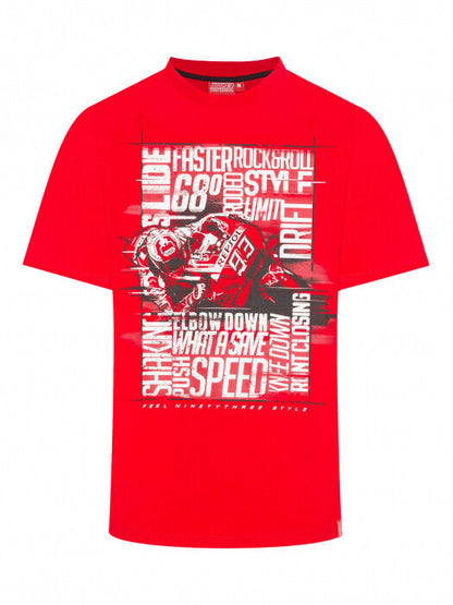 Marc Marquez Official 93 Red Photographic Word's T-Shirt - Mmmts 19 33038