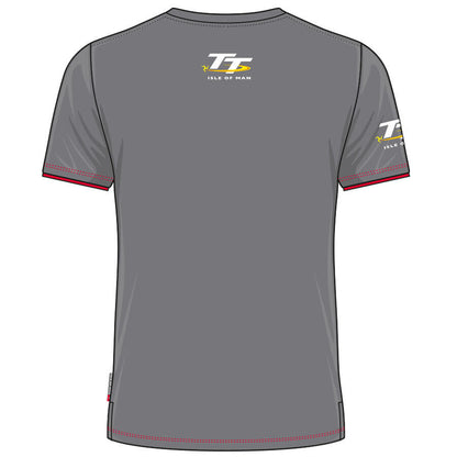 Official Isle Of Man TT Races Custom Grey Action Shot T Shirt - 19Acts3
