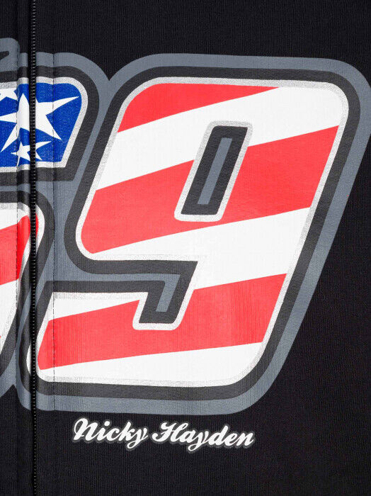 Official Nicky Hayden 69 Black Full Zip Hoodie - 20 24001