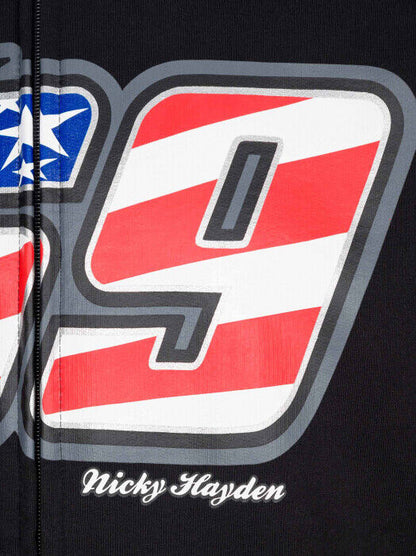 Official Nicky Hayden 69 Black Full Zip Hoodie - 20 24001