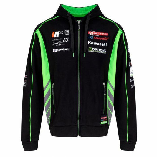 Official Quattro Plant Kawasaki Team Full Zip Hoodie - 19Qk-Ah