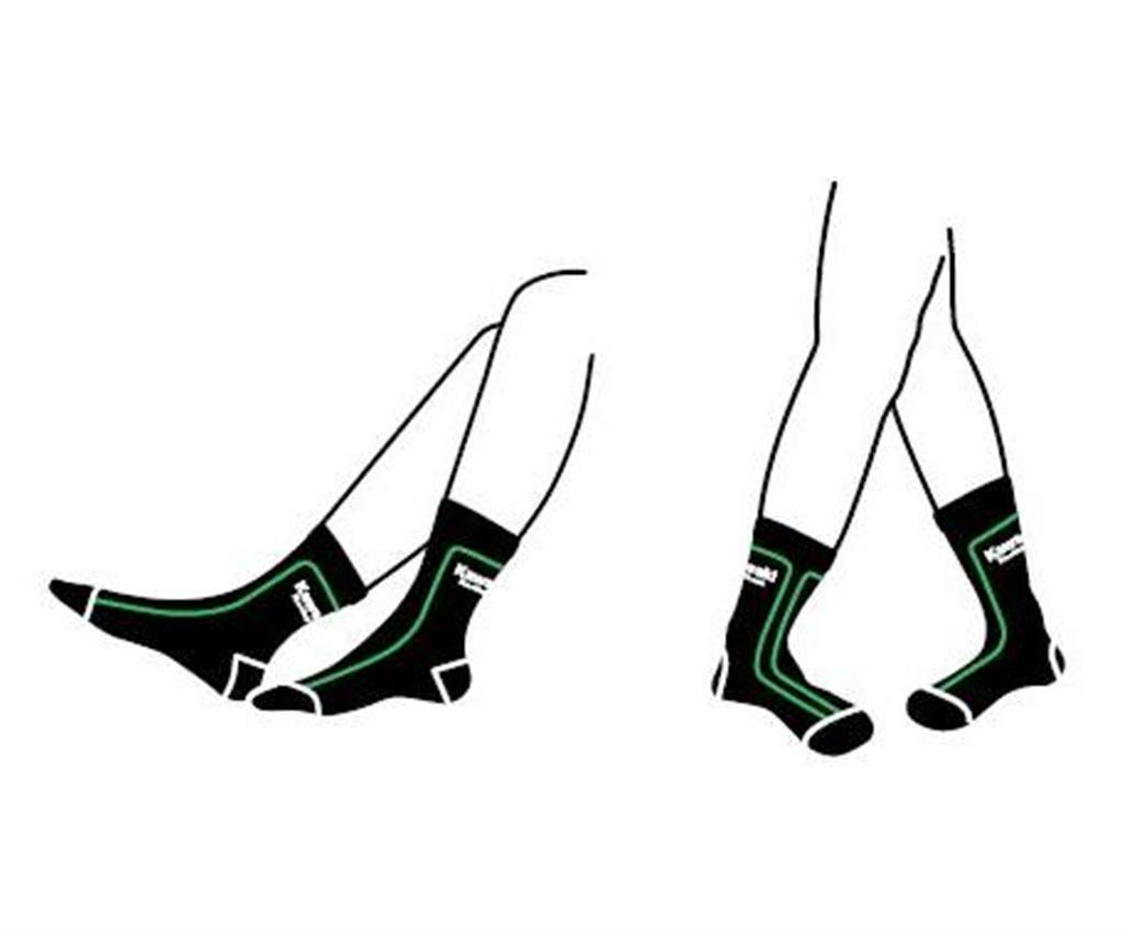 New Official Kawasaki Team Race Wear Black/Green Socks - 14 51501