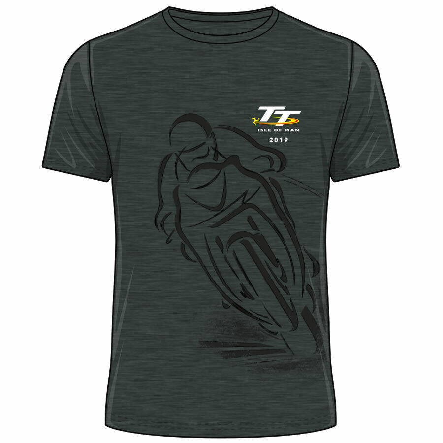 Official 2019 Isle Of Man TT Races Shadow T'shirt (Heather) - 19Ats3