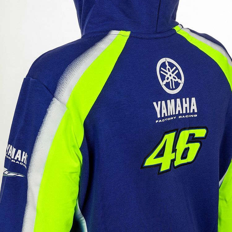 VR46 Official Womans Blue Yamaha Full Zip Hoodie - Ydwfl 314509