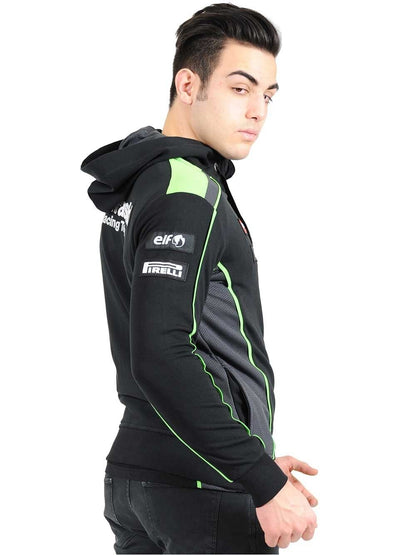 Official Kawasaki Motocard Team Black/Green Zip Up Hoodie Fleece - 16 21501
