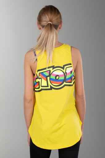 Official Valentino Rossi VR46 Yellow Woman's Tank Top - Vrwtt 307401