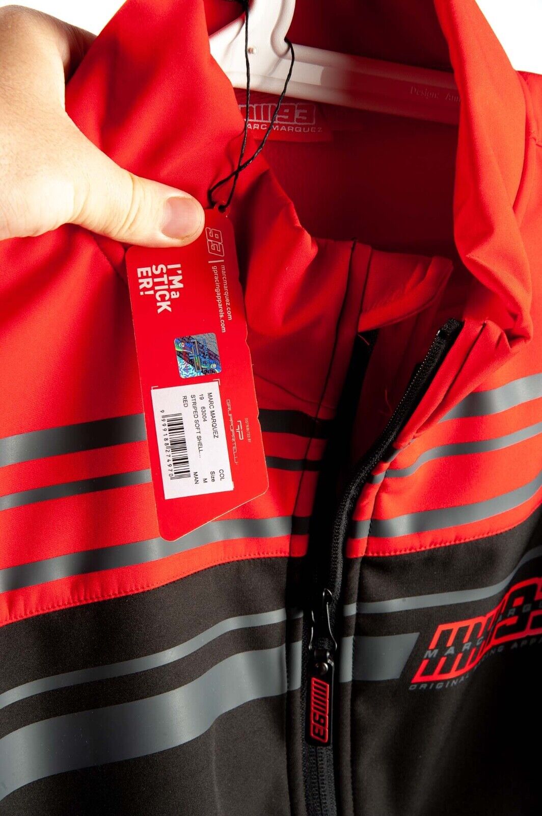 Official Marc Marquez Red Striped Soft-Shell Jacket - 19 63004