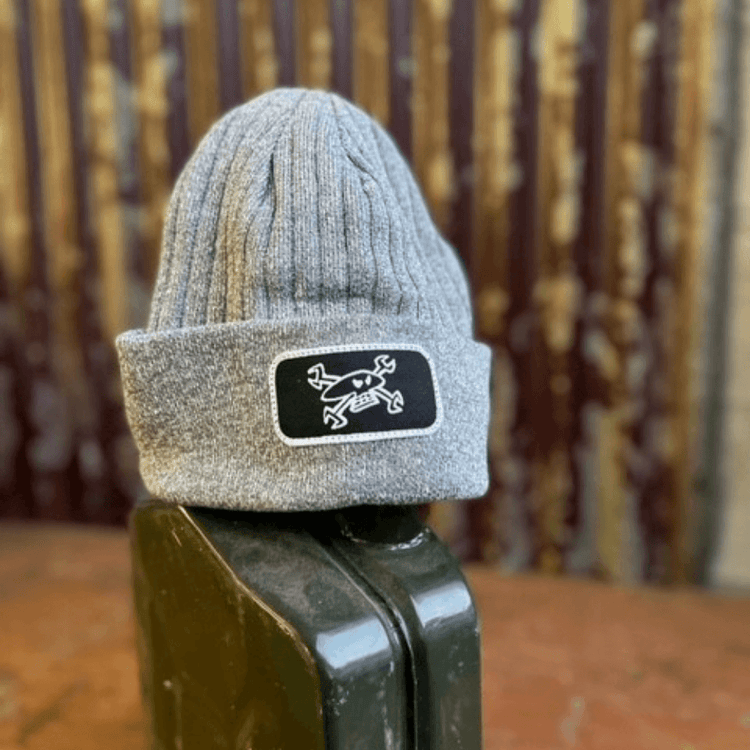 Official Guy Martin Spanner Skull Grey Beanie Hat - Rtgl006127