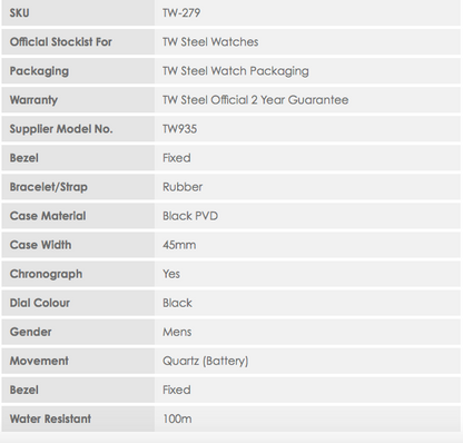 Official Tw Steel VR46 Valentino Rossi Watch 45Mm.  Tw - Tw935