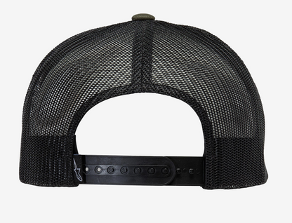 Alpinestars Bolt Truckers Flat Peak Green Baseball Cap - 1213 81014 6910