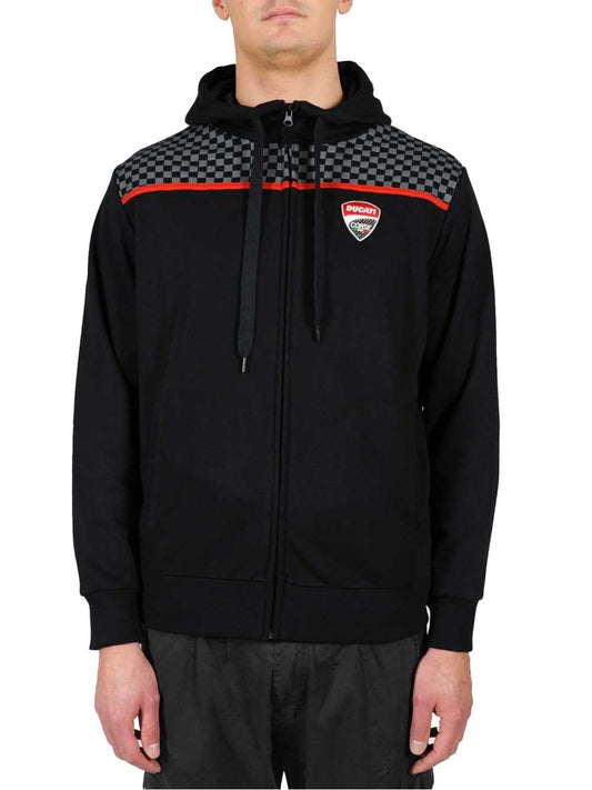 New Official Ducati Corse Black Zip Up Hoodie - 15 26001