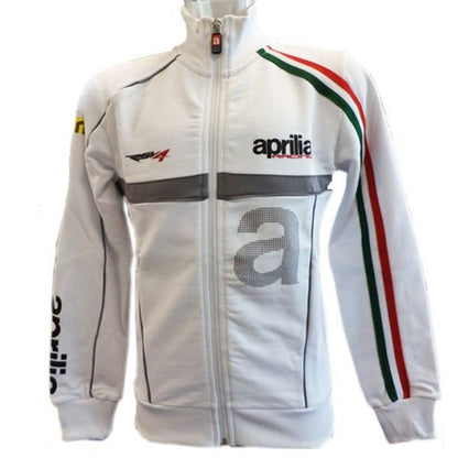 New Official Aprilia Team White Kids Zip Up Fleece.