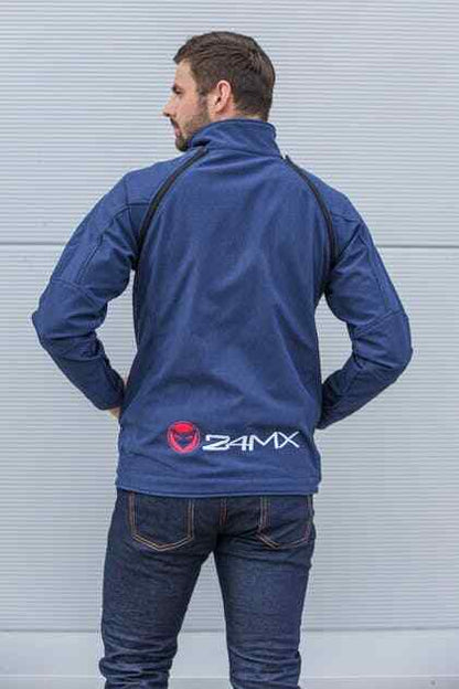 24MX Team Softshell Jacket With Detachable Sleeves Blue -