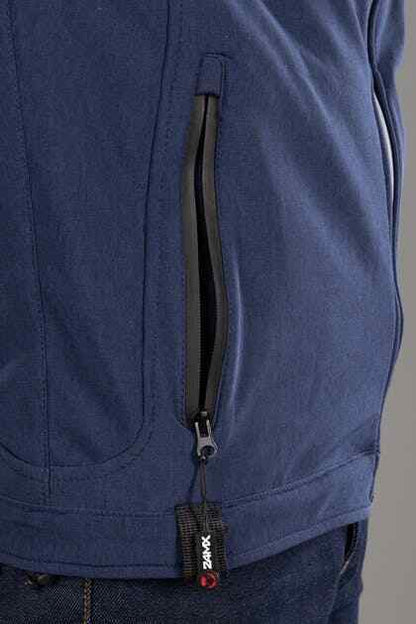 24MX Team Softshell Jacket With Detachable Sleeves Blue -