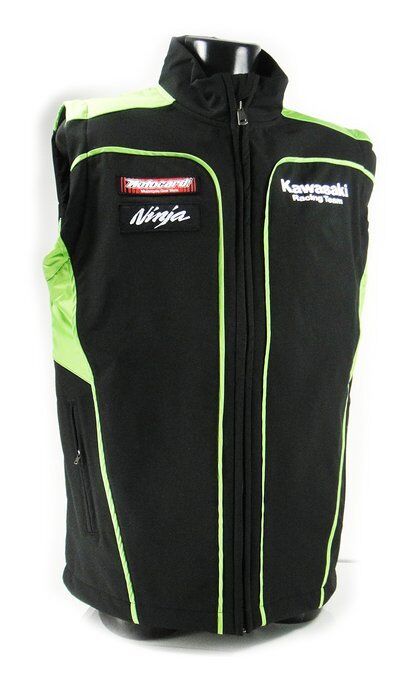 New Official Kawasaki Motorcard Team Race Wear Body Warmer / Gilet - 14 61506