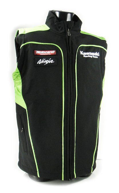 New Official Kawasaki Motorcard Team Race Wear Body Warmer / Gilet - 14 61506