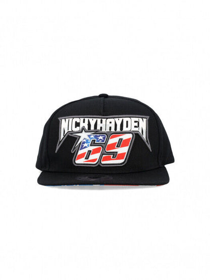 New Official Nicky Hayden 69 Black Flat Peak Cap - 22 44002