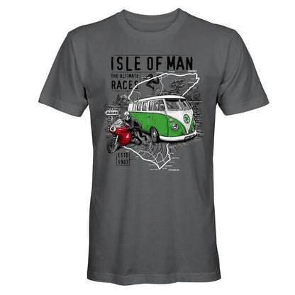 Official Isle Of Man TT Races  Dark Heather T'Shirt - 20Iom17Dh