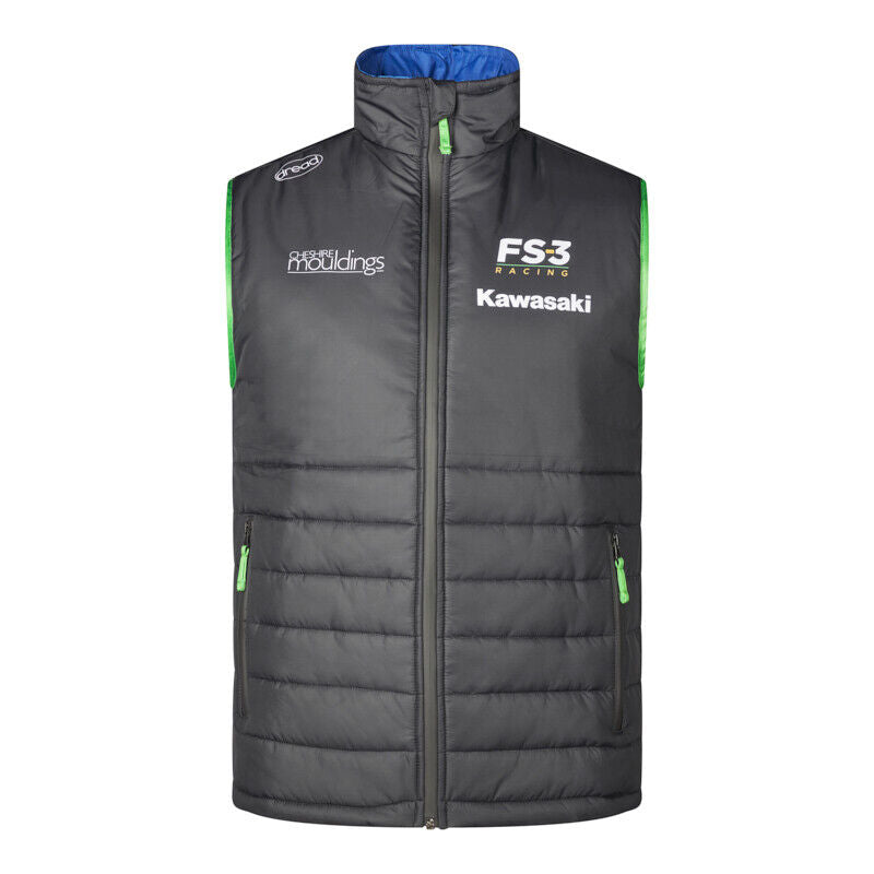 Official Kawasaki Fs3 Team Race Wear Body Warmer / Gilet - Z22Bsfsktg