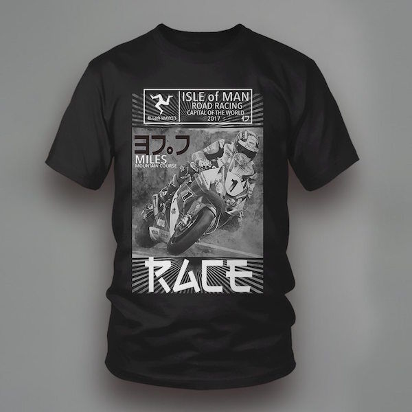 Isle Of Man 2017 Race Black Printed T Shirt - 17Iom-353At
