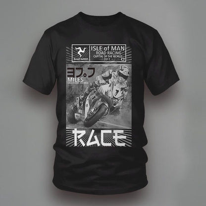 Isle Of Man 2017 Race Black Printed T Shirt - 17Iom-353At