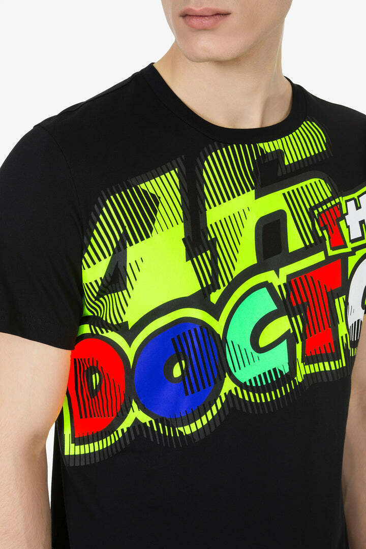 Official Valentino Rossi VR46 The Doctor Black T-Shirt - Vrmts 430204