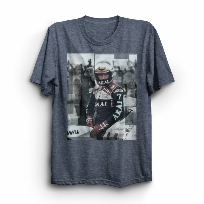 Barry Sheene Photo 1 Heather T Shirt - 18Hl-484At