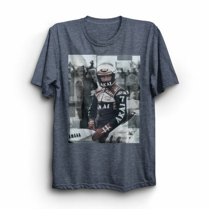 Barry Sheene Photo 1 Heather T Shirt - 18Hl-484At