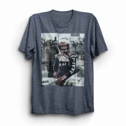 Barry Sheene Photo 1 Heather T Shirt - 18Hl-484At