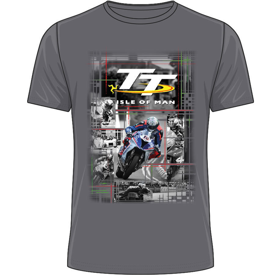 Official Isle Of Man TT Races Senior Race Charcoal Grey T'shirt - 18Ats6G