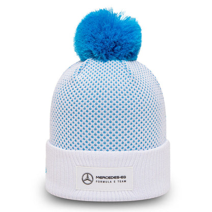 Mercedes Benz New Era Formula E White Bobble Beanie Hat - 60231341