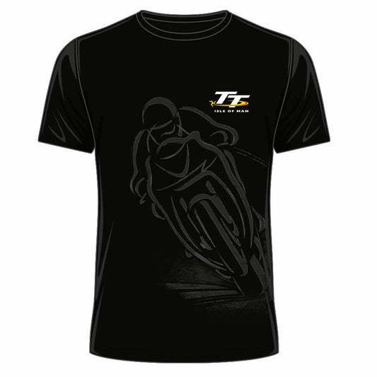 Official Isle Of Man TT Races Shadow Black T'shirt - 20Ats2