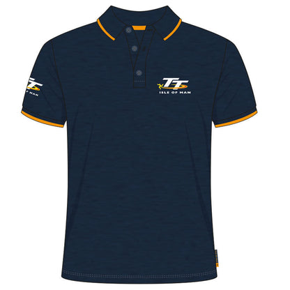 Official Isle Of Man TT Races Petrol Blue Polo Shirt - 19Ap5