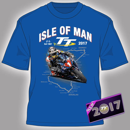 2017 Official Isle Of Man TT Races Kid's Blue Course T'Shirt