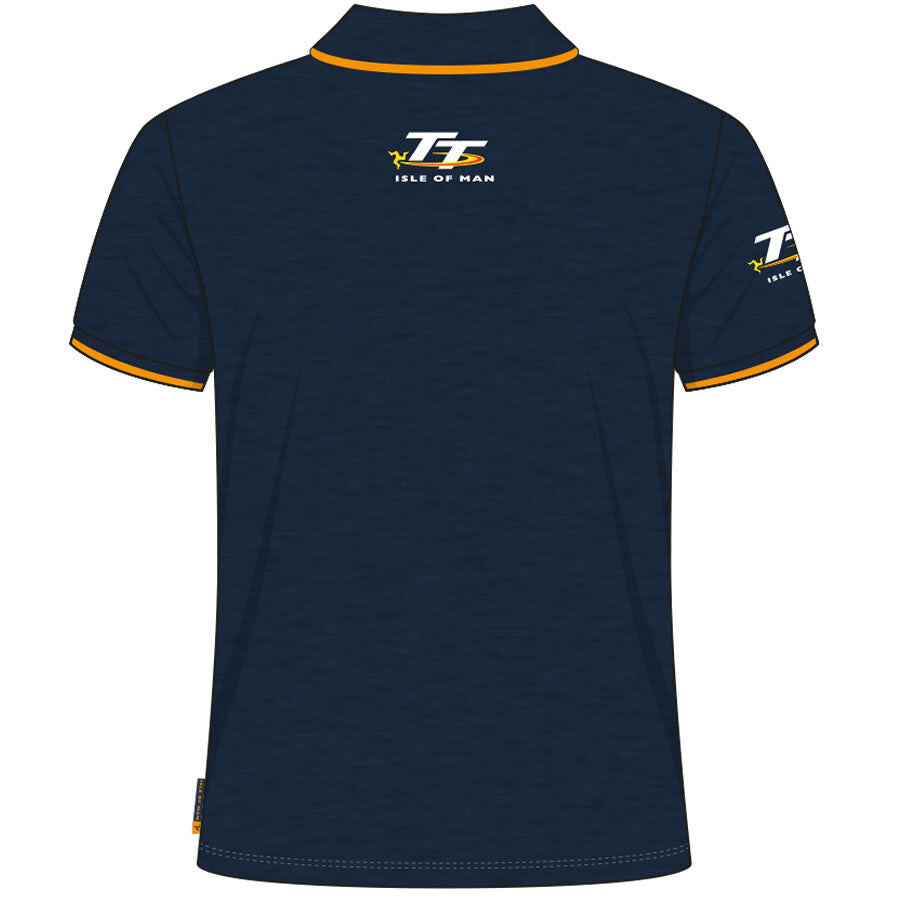 Official Isle Of Man TT Races Petrol Blue Polo Shirt - 19Ap5