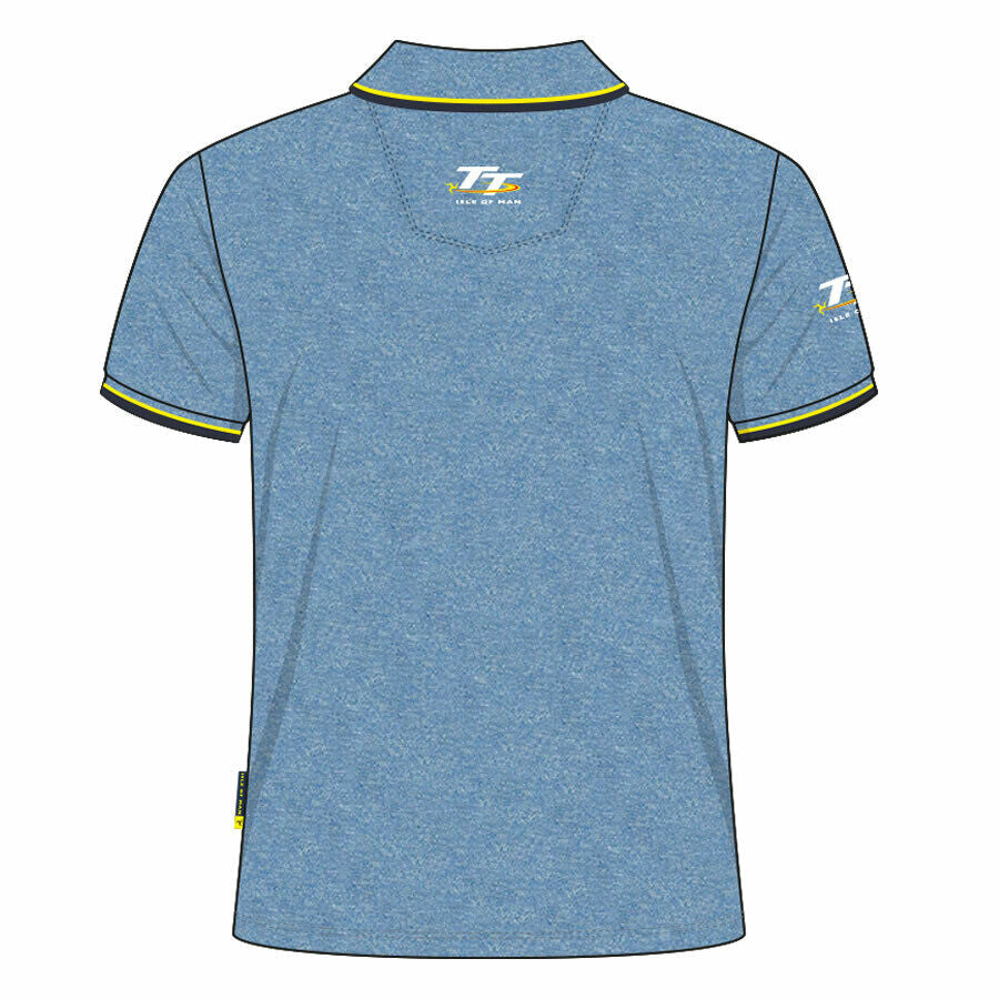 Official Isle Of Man TT Races Pale Blue Polo Shirt - 20Ap7