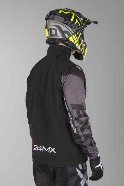 24MX Team Softshell Jacket With Detachable Sleeves Black -