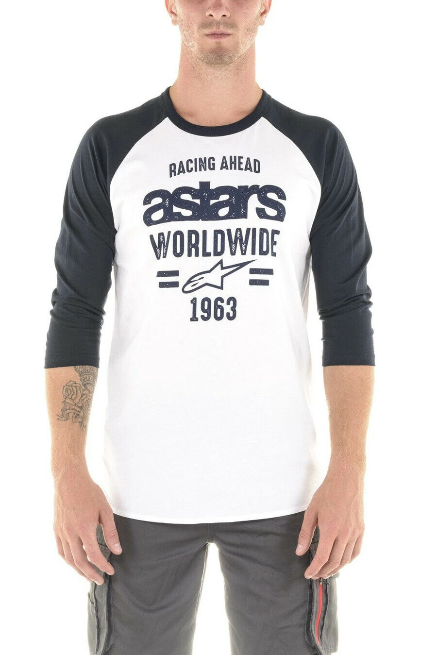 Alpinestars Entice White/Navy Long Sleeve T'shirt - 1139-73030