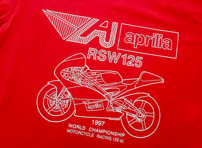Official Aprilia Rsw125 Red T Shirt - A1Tsmc18Vin1R0