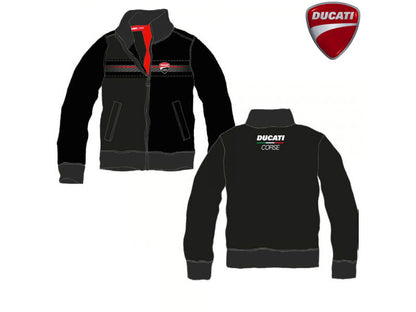New Official Ducati Corse Black Zip Up Fleece - 13 66011