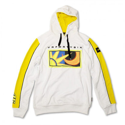 Official Valentino Rossi VR46 Sun And Moon White Hoodie Fleece - Vrmfl 51806