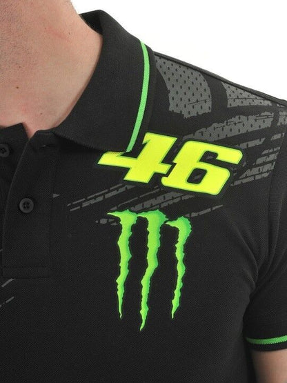 New Official Valentino Rossi VR46 Monster Polo Black 12Xmmopo 1802